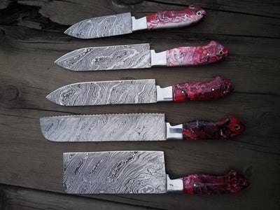 Artisan Crafted Damascus Steel Chef Knife Collection - Korvel