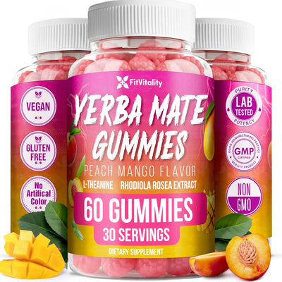 Gummies de Yerba Mate – Soutien à la concentration et à l'énergie – Saveur pêche mangue