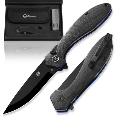 Ultimate Vector Folding Pocket Knife Gift Set for Outdoor Enthusiasts (Black) - Korvel