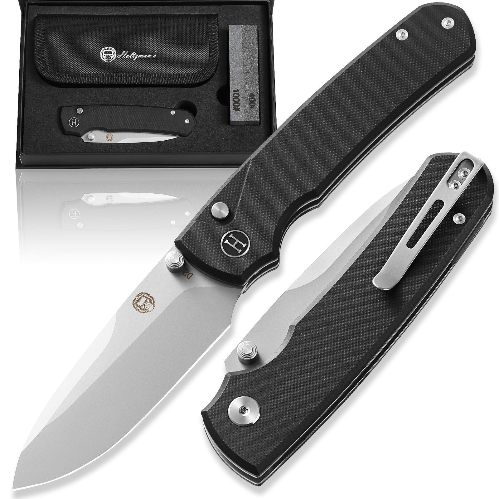 The Ultimate Folding Pocket Knife Gift Set for Adventurers (Sand & Black) - Korvel