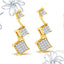 Boucles d'oreilles en diamant taille princesse en or jaune 14K