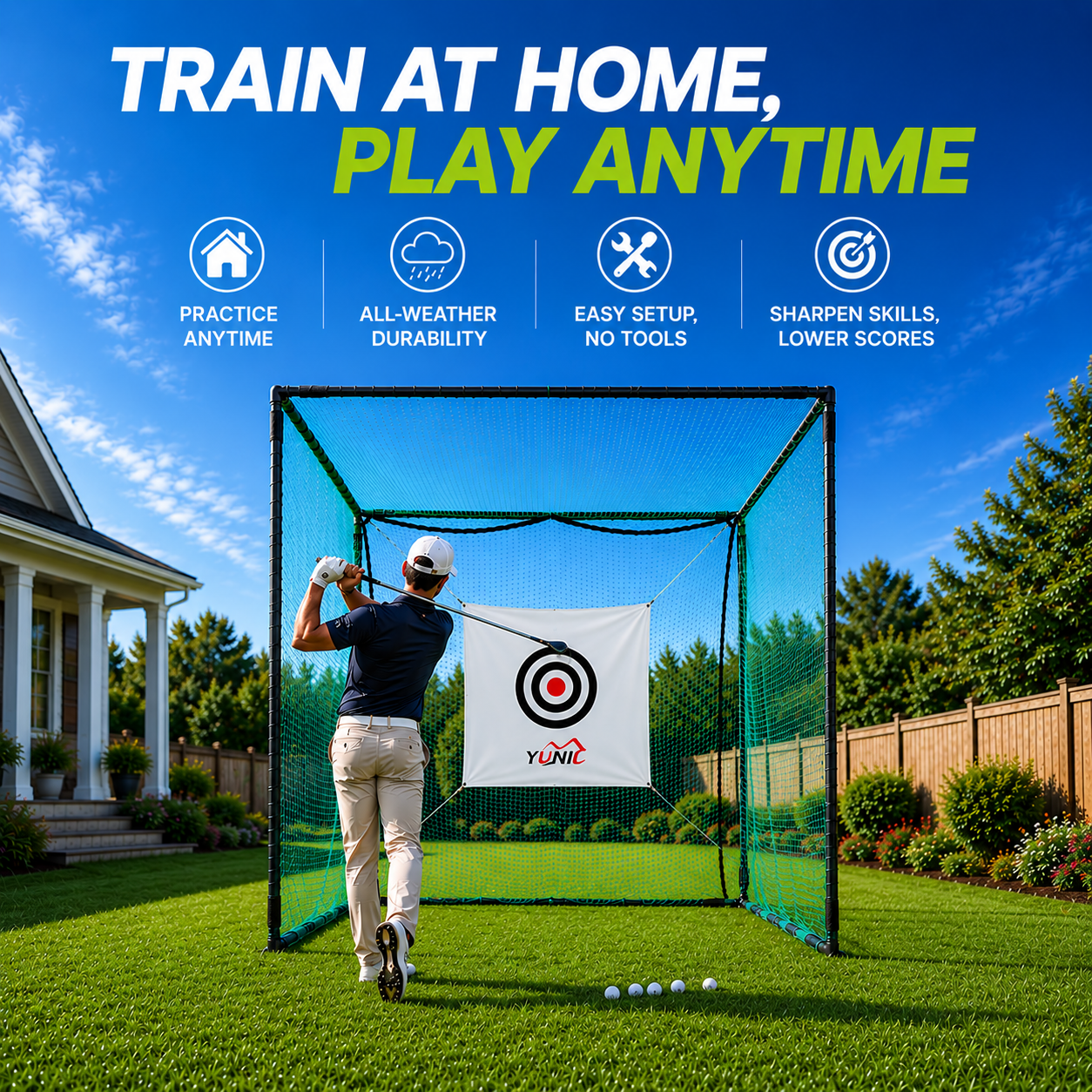 Jaula de práctica de golf Ultimate (verde): mejora tu juego