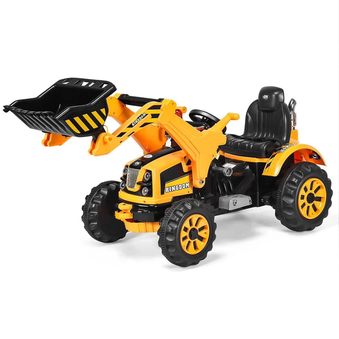 12V Battery Powered Kids Ride-On Dumper Truck - Yellow