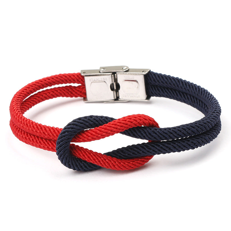 Bracelet en corde moderne à nœud élégant multi-couches pour hommes et femmes