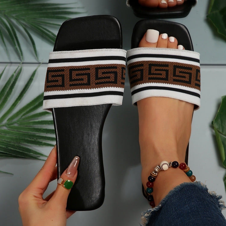 Sandales Plates de Luxe pour Femmes - Chaussons d'Été Confortables