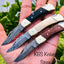 Set of 3 Exquisite Damascus Steel Folding Pocket Knives - Premium Utility Knives with Unique Handles - Korvel