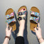 Sandalias deslizantes de doble hebilla ajustables premium para mujeres
