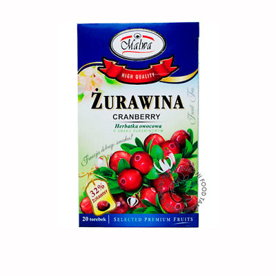 MALWA Herbal Cranberry Fruit Tea - 20 Tea Bags