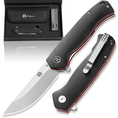 The Ultimate Pathfinder Folding Pocket Knife Gift Set for Adventurers (Silver & Red) - Korvel