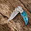 Exquisite Custom Damascus Steel EDC Folding Knife – Unique Wood Handle, 3-Inch Blade, Leather Sheath – Perfect for Weddings - Korvel
