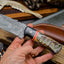 Artisan Crafted Damascus Steel Hunting Knife with Buffalo and Sheep Horn Handle - Korvel