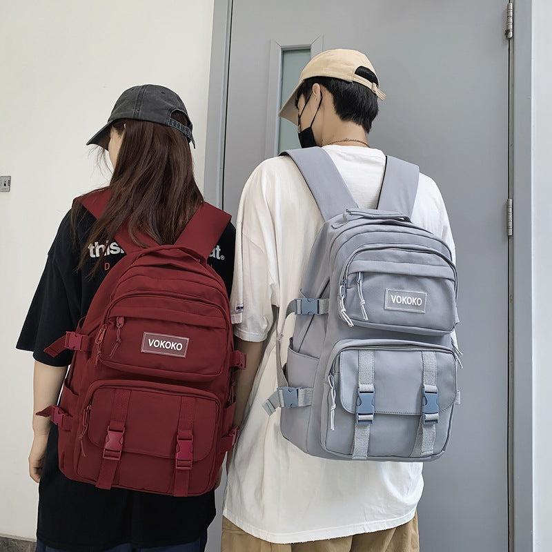 Mochila de Lona de Gran Capacidad y Moda para la Escuela y Uso Diario