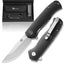 Ultimate Pathfinder Folding Pocket Knife Gift Set for Adventurers (Black & Silver) - Korvel