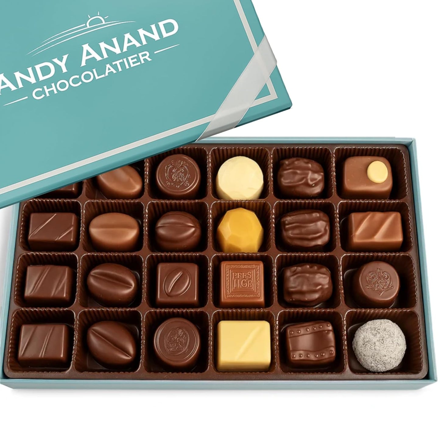 Trufas de Chocolate Belga Sin Azúcar Andy Anand - 24 Piezas Variadas