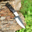 Artisan Crafted 1095 High Carbon Steel Skinning Knife | Elegant Wenge Wood Grip | 7.5 Inches | Premium Leather Sheath - Korvel