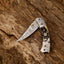 Exquisite Handmade Damascus Steel EDC Folding Knife | 3-Inch Blade, Sheep Horn Handle, Leather Sheath | Perfect Gift by KBS Knives - Korvel