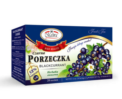 MALWA Herbal Blackcurrant Fruit Tea - 20 Tea Bags