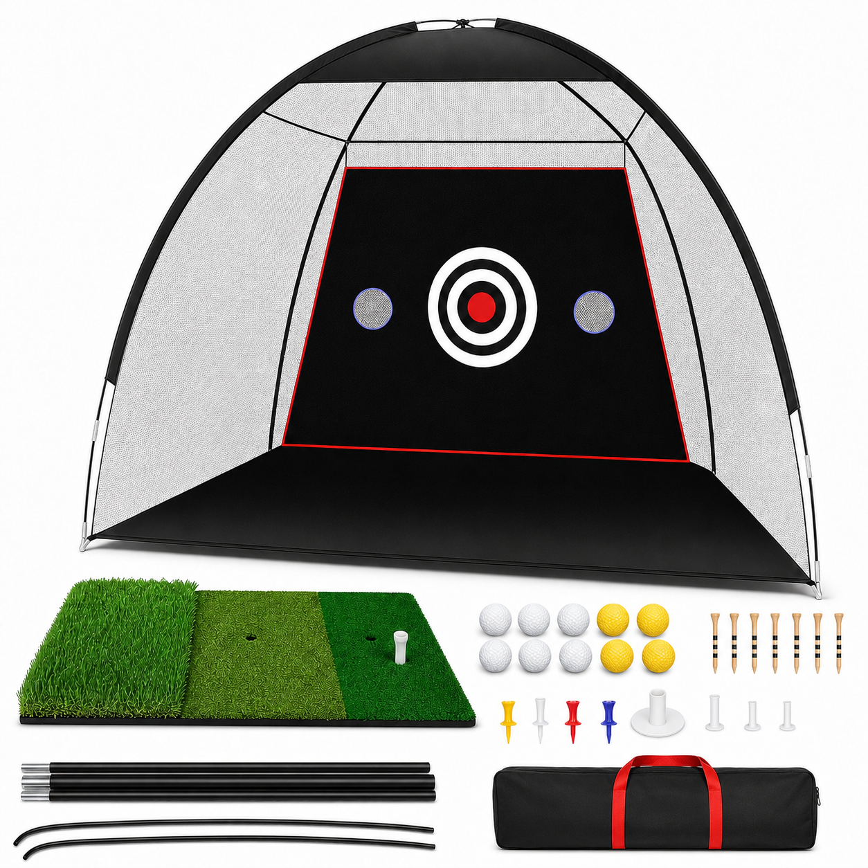 Filet d'entraînement de golf 3 m x 2,1 m - Modèle de tente portable