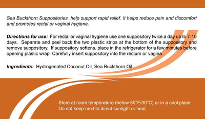 PhytoLab Sea Buckthorn Oil Suppositories - 10 Count