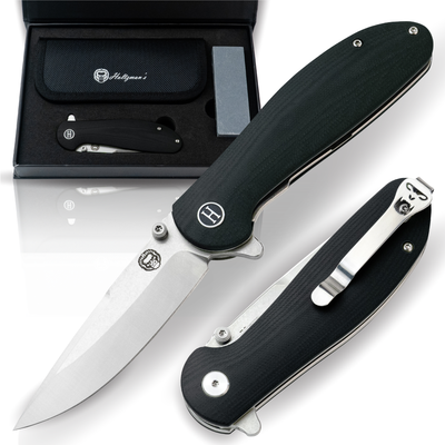 Premium Folding Pocket Knife Gift Set for Adventurers (Silver & Black) - Korvel