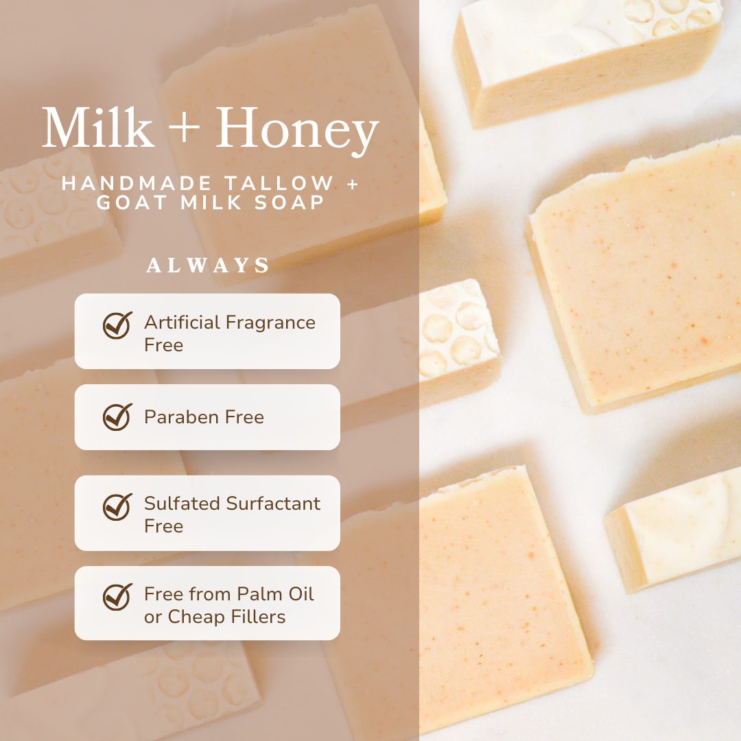 Gentle Milk & Honey Tallow Goat Milk Soap Bar - Fragrance Free