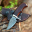Premium Custom Damascus Steel EDC Skinning Knife | Elegant Rosewood Handle | 7-Inch Blade | Includes Leather Sheath - Korvel