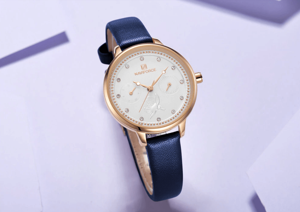 Montre de Luxe Élégante pour Femme avec Double Zircon et Chronomètre
