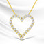 14K Yellow Gold Plated Sterling Silver Diamond Heart Pendant Necklace