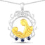 Pendentif en argent sterling avec saphir bleu véritable de 0,12 carat