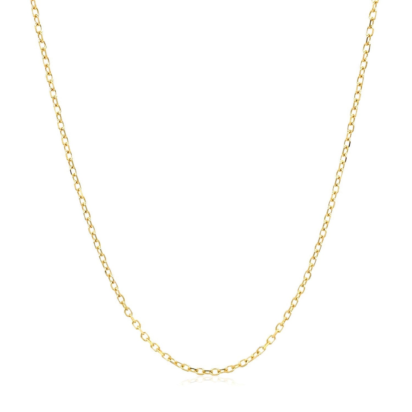 14k Yellow Gold Faceted Cable Link Chain - 1.3mm