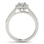 14k White Gold Square Round Diamond Engagement Ring