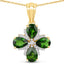 Pendentif élégant en chrome diopside de 2,70 carats et topaze blanche