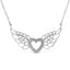 Collar de colgante en forma de corazón con alas de hada y diamantes en pavé de plata esterlina .925