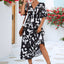 Chic Black and White Balloon Sleeve Dress for Effortless Summer Elegance - Korvel