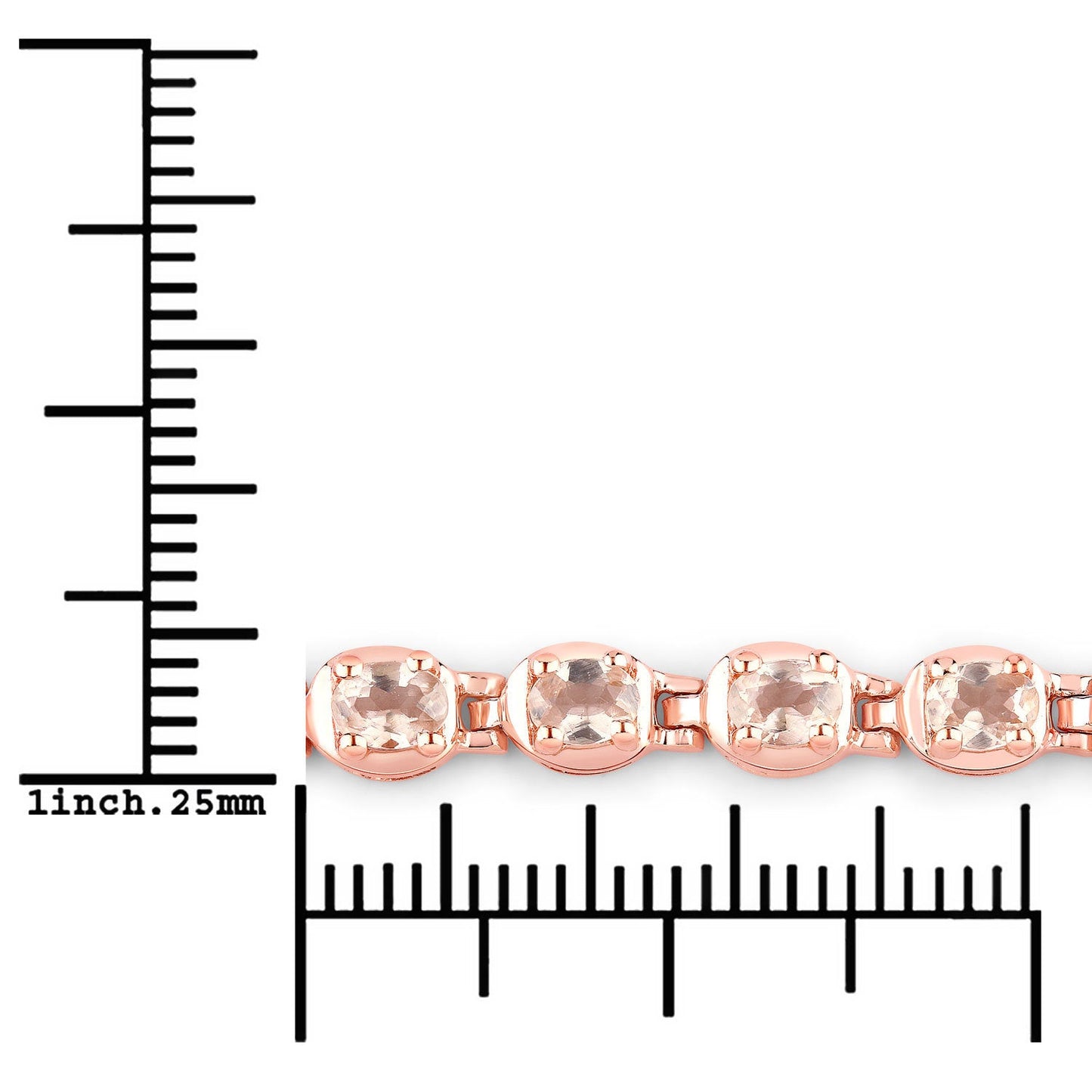 Pulsera de plata esterlina de morganita genuina de 1.35 quilates