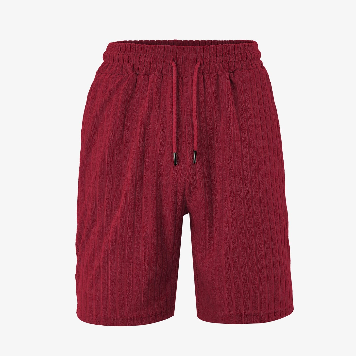 Men's Striped Jogger Shorts with Multi-Bag Design