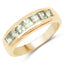 14K Yellow Gold Plated Green Sapphire Engagement Ring