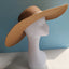 Brim Full Cover Face Hat with Elegant Ribbon Decoration