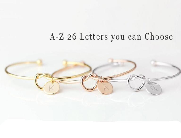 Personalized Knot Initial Bracelets - Luxury Charm Bangles