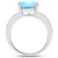 Bague en argent sterling avec topaze bleue suisse et topaze blanche de 5,75 carats