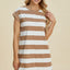 Vestido Mini de Manga Corta a Rayas Chic para Mujeres