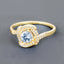 0.46 Carat Aquamarine and Diamond 14K Yellow Gold Engagement Ring