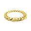 Bracelet en chaîne curb poli large en or jaune 14 carats
