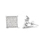 Boucles d'oreilles en diamant composite princesse en or blanc 10K