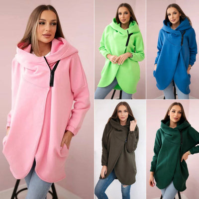 Women's Plus Size Solid Color Overcoat