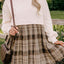 Vintage Plaid Round Neck Long Sleeve Mini Dress Cozy & Stylish Dress Retro Design Dress For Party - Korvel