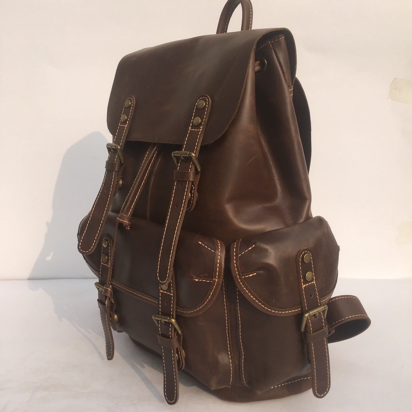 Men's Premium Real Leather Backpack