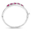 Bracelet en argent sterling avec rubis véritable de 6,65 carats et topaze blanche