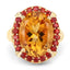 9.38 Carat Genuine Citrine & Orange Sapphire Sterling Silver Ring