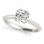 Bague de fiançailles en diamant solitaire en or blanc 14 carats avec double griffes